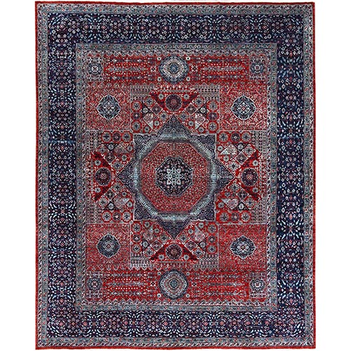 Carmine Red, Hand Knotted, 14th Century Mamluk Dynasty Pattern, 200 KPSI, Natural Dyes, Natural Wool, Oriental Rug