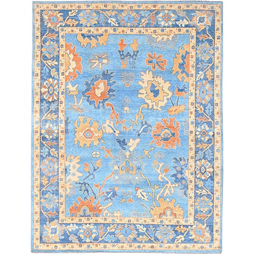 Carolina Blue, Oushak Inspired, Supple Collection, Tone on Tone, Natural Wool, Hand Knotted, Oriental Rug