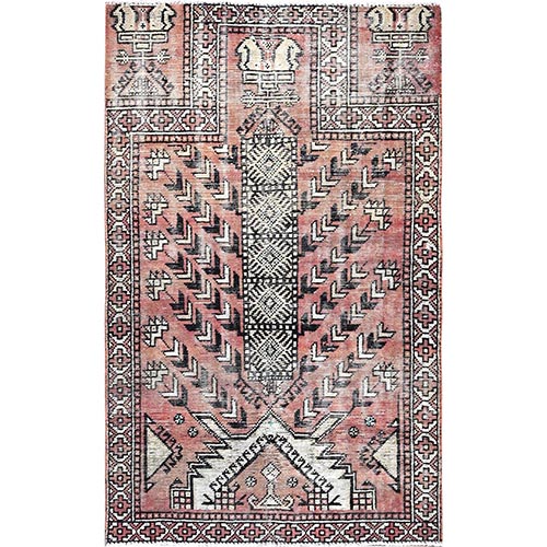 Burnt Henna Brown, Semi Antique Persian Baluch Village Design, Vibrant Wool, Hand Knotted Evenly Worn Distressed Look, Sides and Ends Professionally Secured, Cleaned, Cropped Thin Great Condition, Oriental Rug 