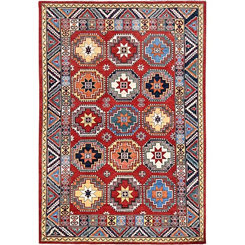 Desire Red, Afghan Ersari with Elephant Feet Design, Vegetable Dyes, 100% Wool, Hand Knotted, Oriental Rug