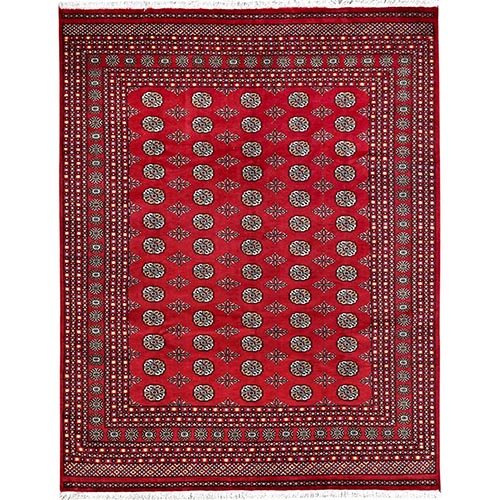 Crimson Red, Princess Bokara with Tribal Medallions, Natural Dyes, Extra Soft Wool, Hand Knotted, Oriental Rug