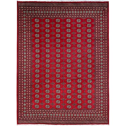 Crimson Red, Princess Bokara with Geometric   Medallions, Vegetable Dyes, Soft Wool, Hand Knotted, Oriental Rug