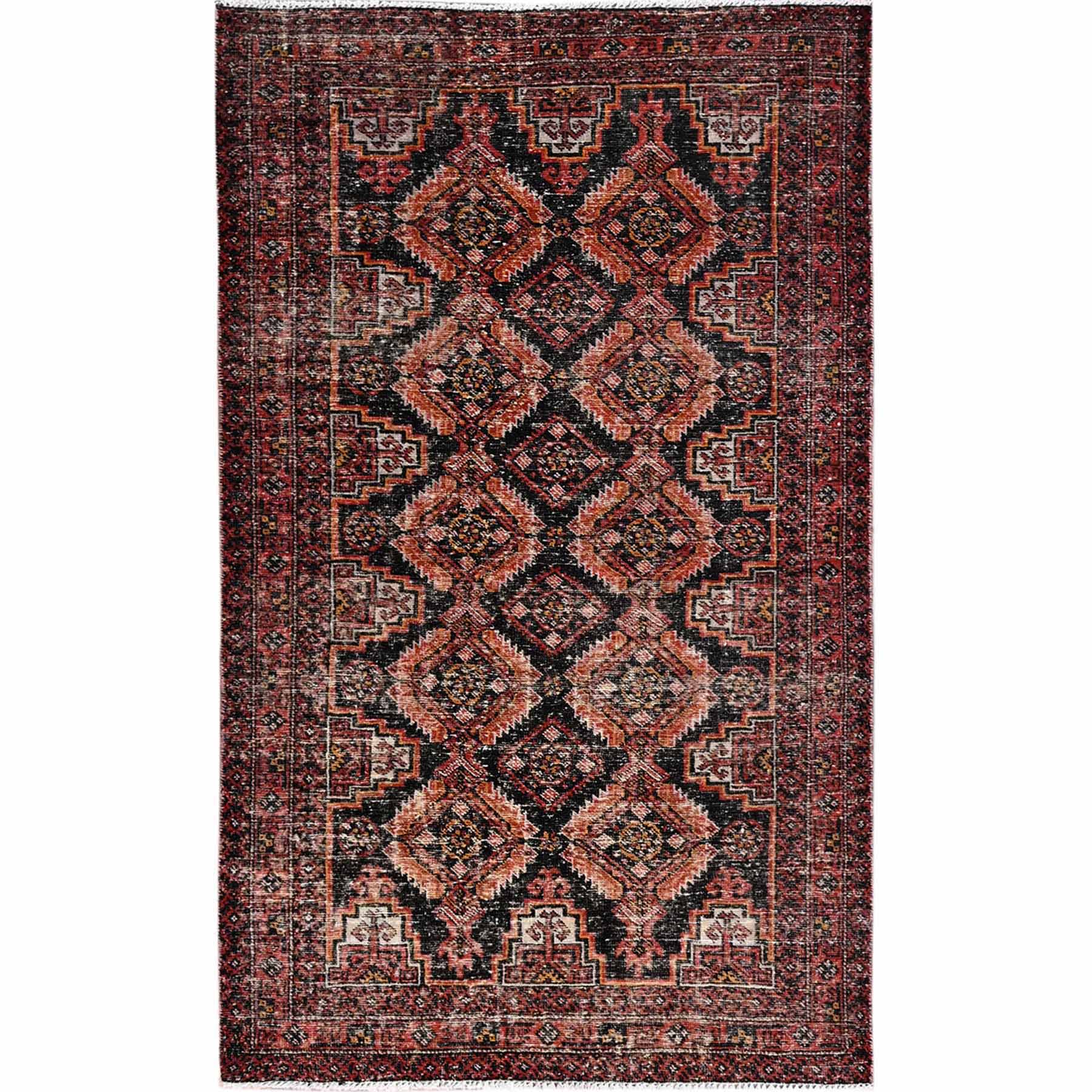Overdyed-Vintage-Hand-Knotted-Rug-430230
