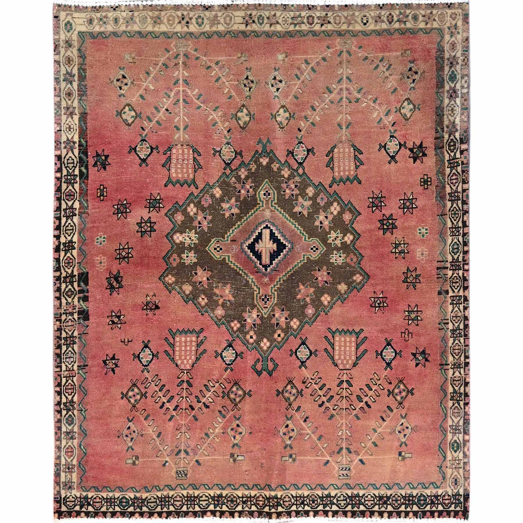 Overdyed-Vintage-Hand-Knotted-Rug-430260