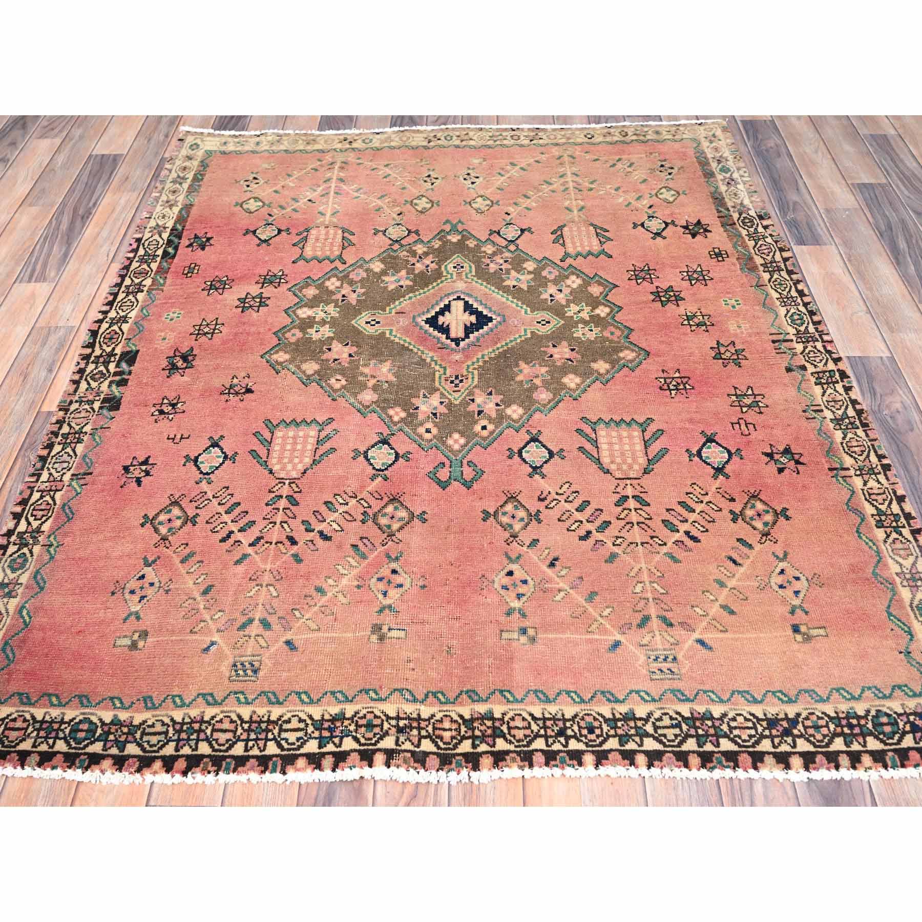 Overdyed-Vintage-Hand-Knotted-Rug-430260