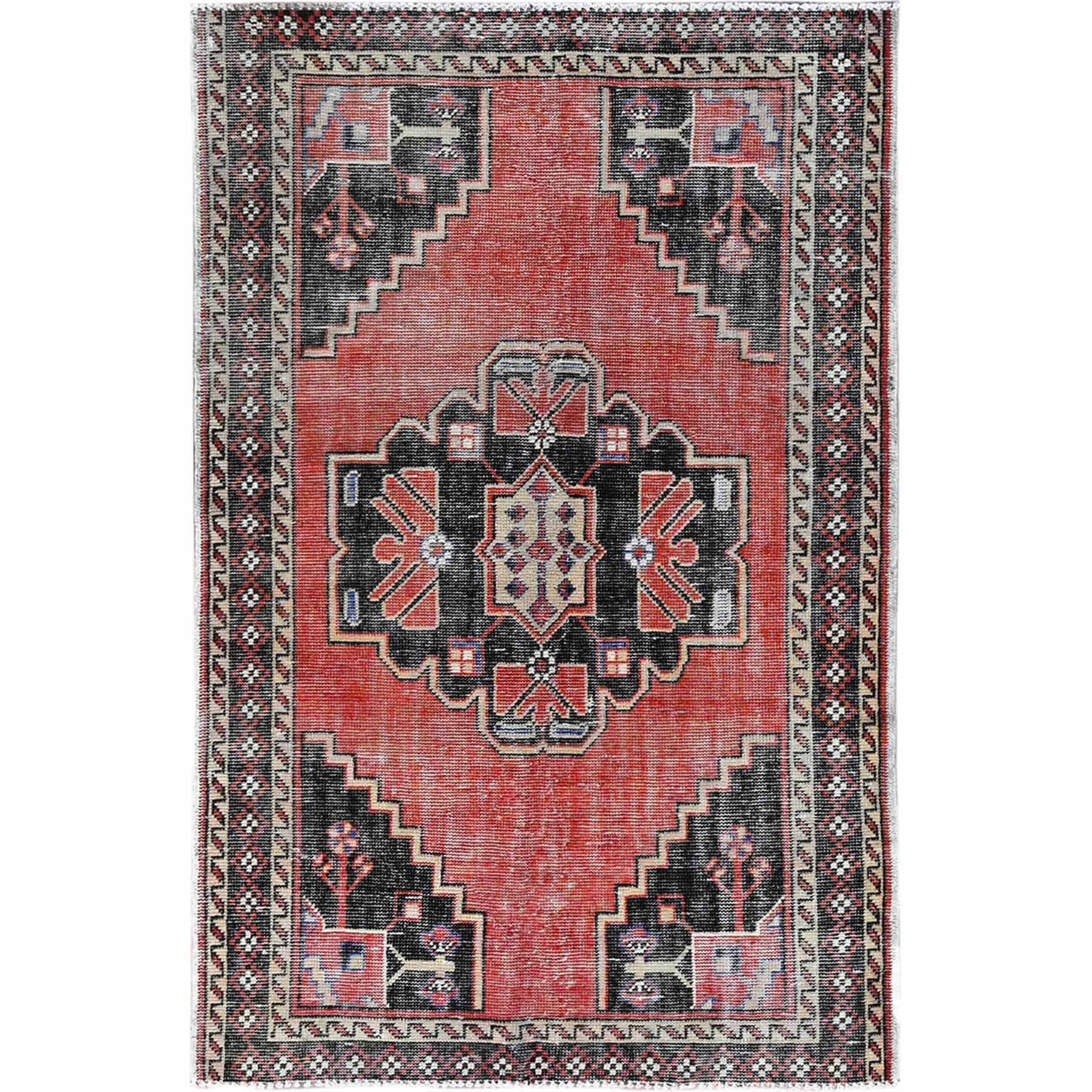 Overdyed-Vintage-Hand-Knotted-Rug-430275