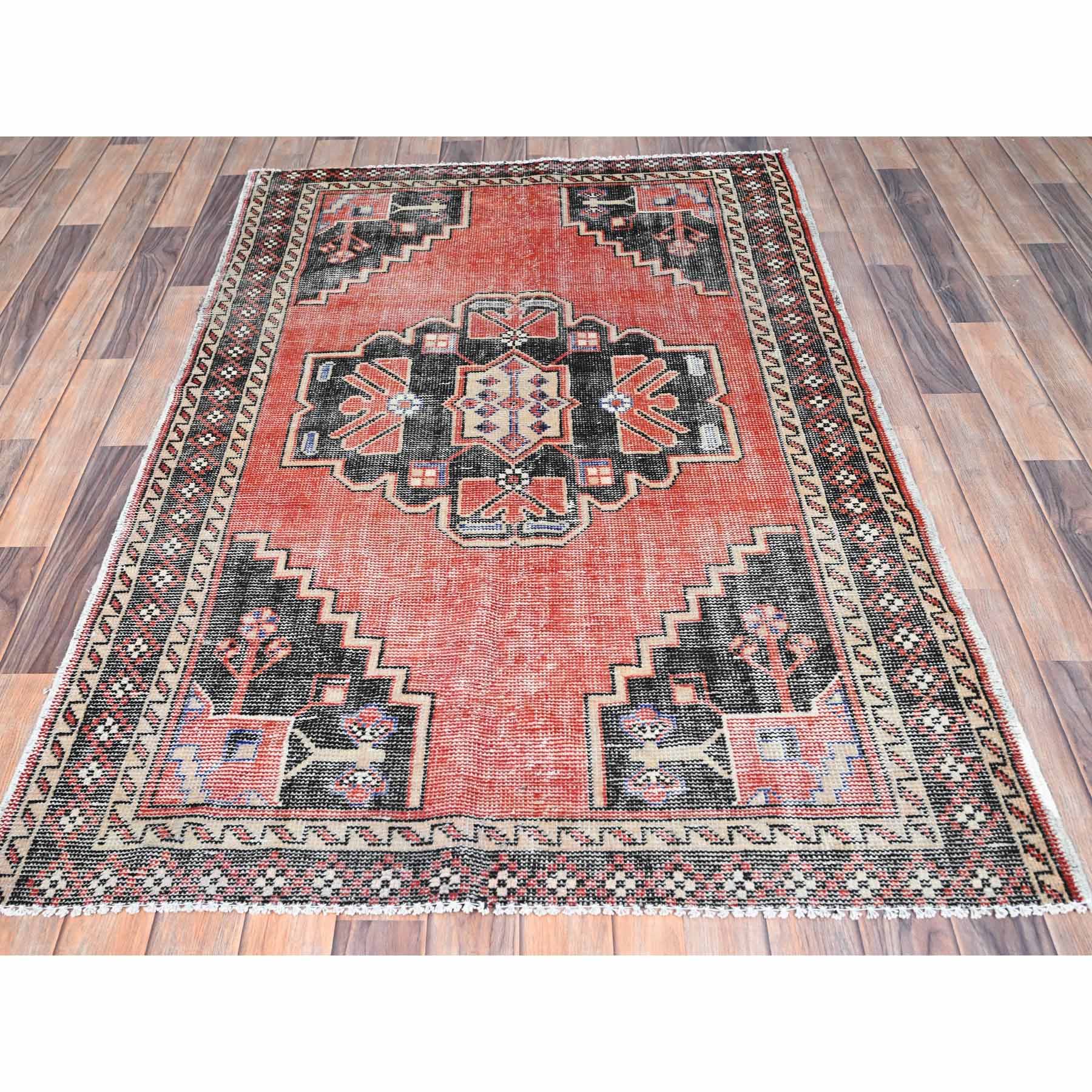 Overdyed-Vintage-Hand-Knotted-Rug-430275