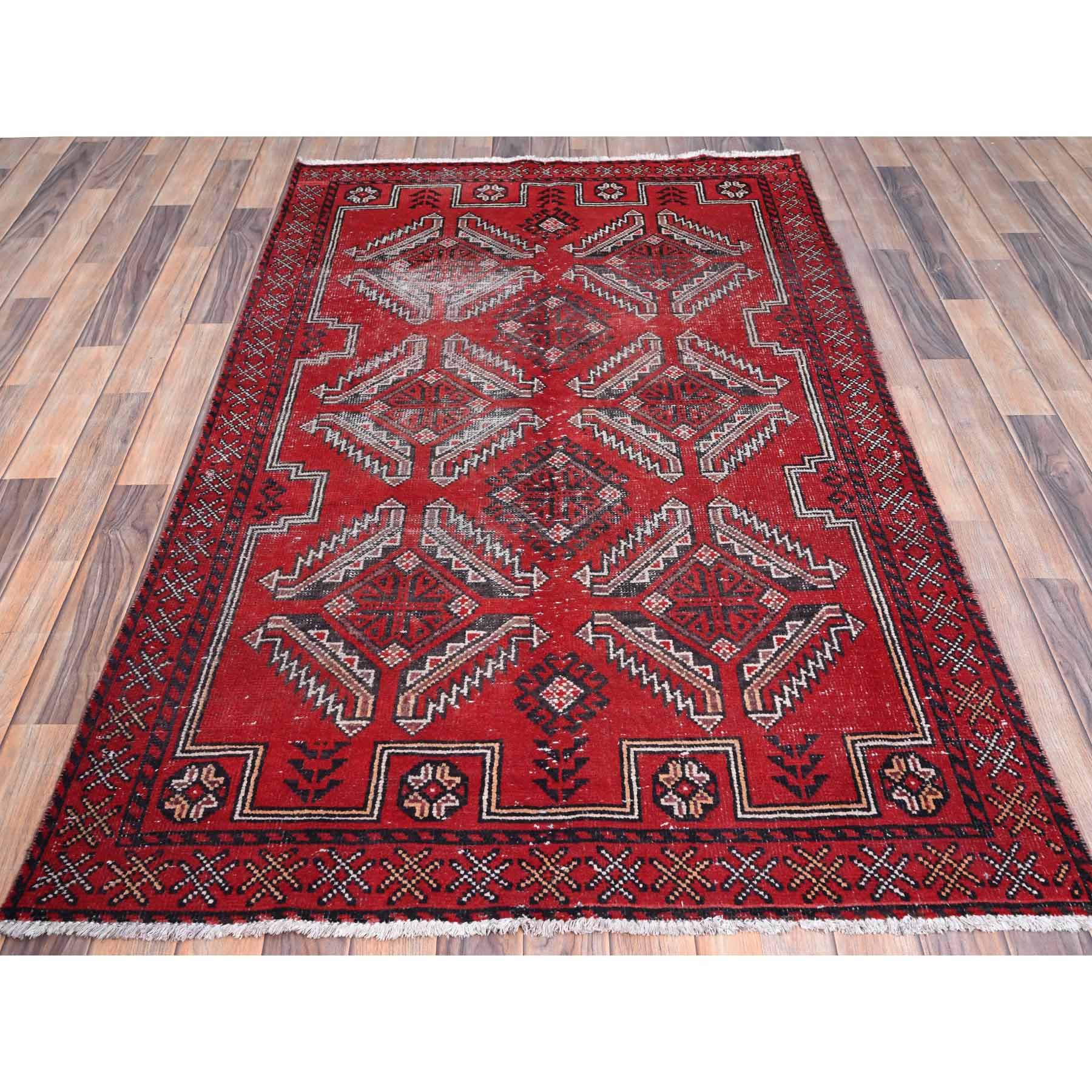Overdyed-Vintage-Hand-Knotted-Rug-430340