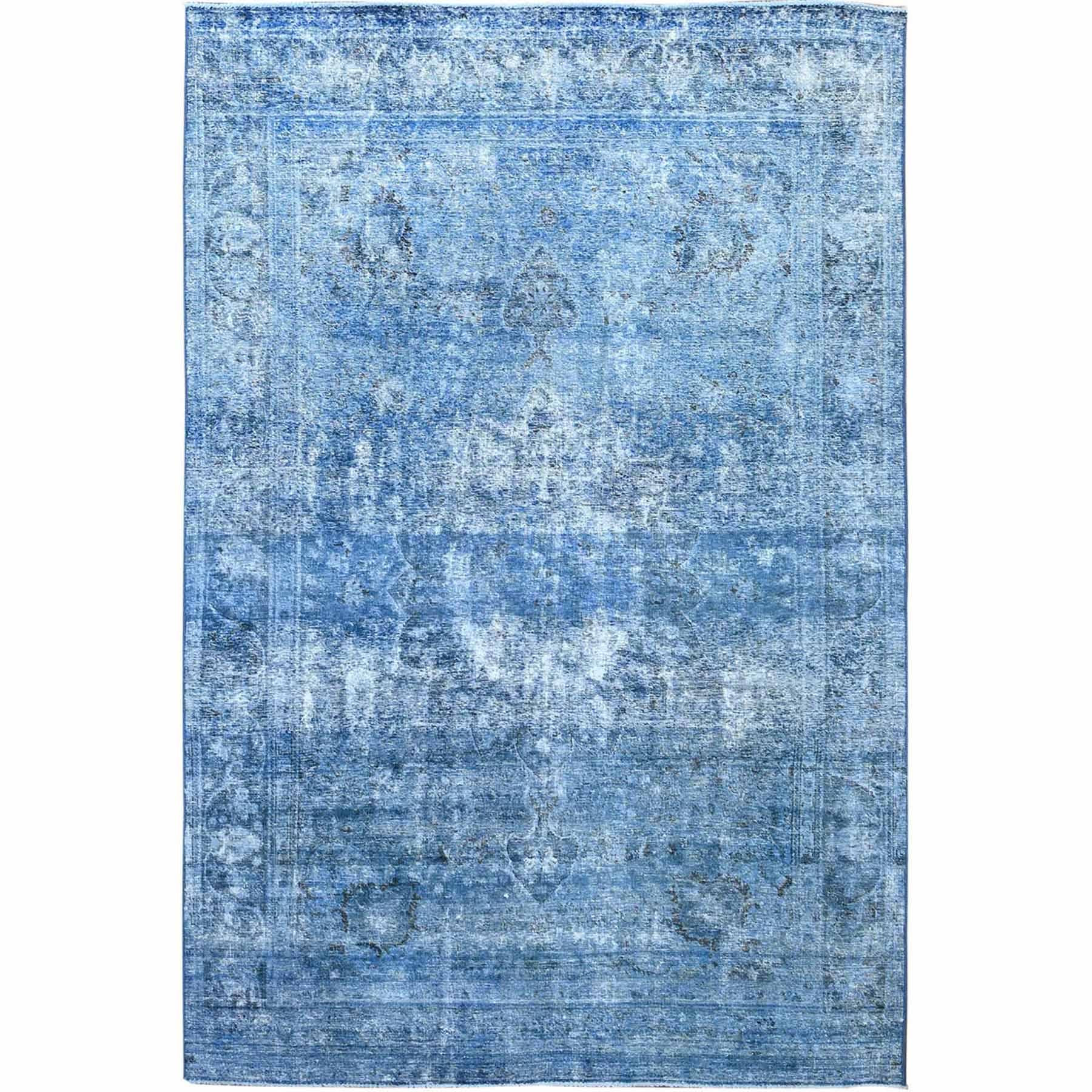 Overdyed-Vintage-Hand-Knotted-Rug-430510