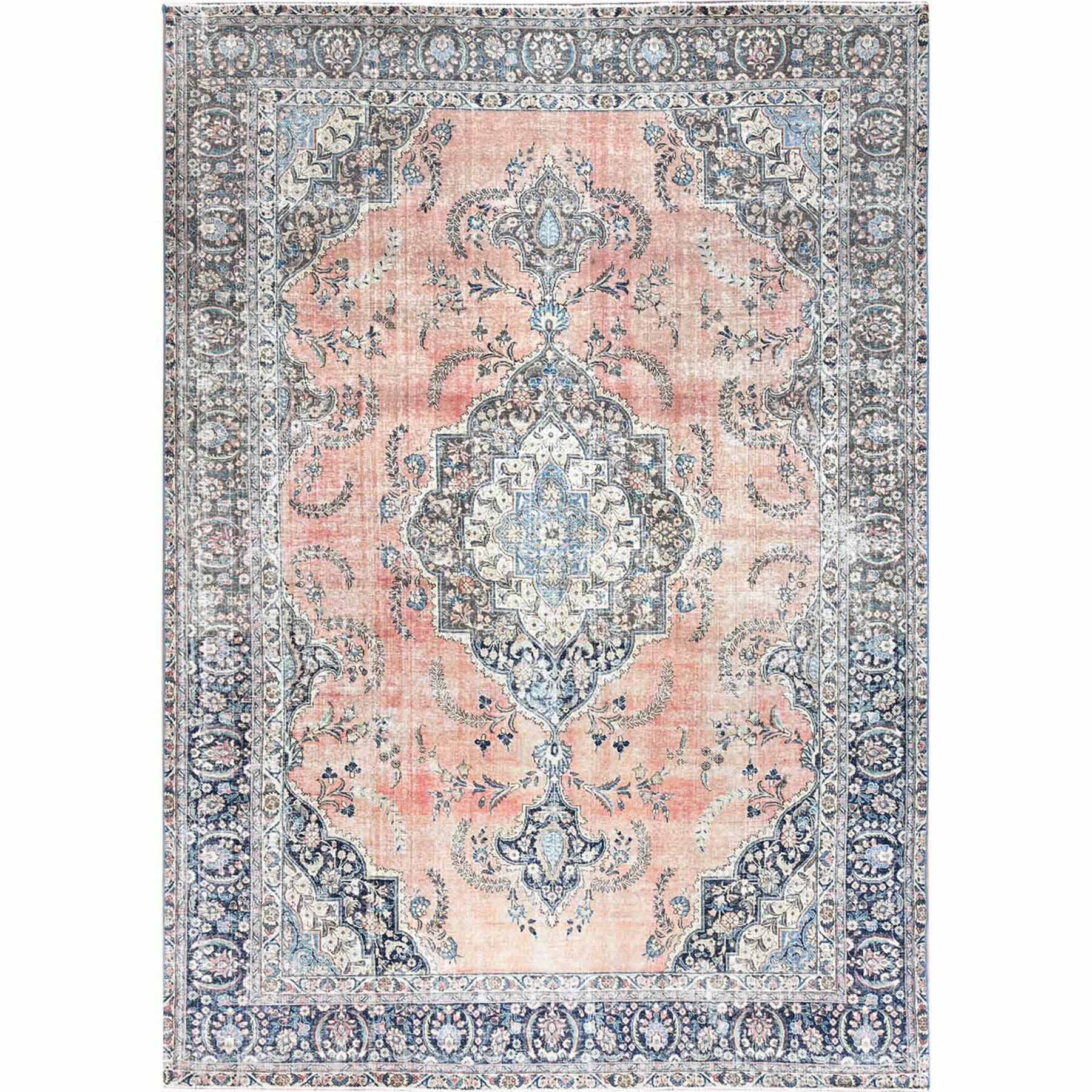 Overdyed-Vintage-Hand-Knotted-Rug-430570