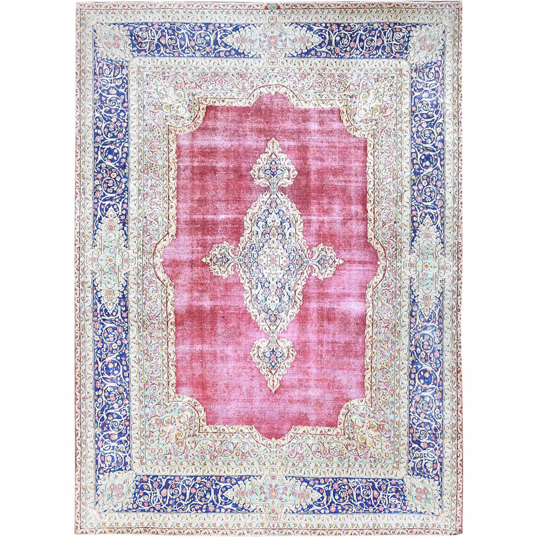 Overdyed-Vintage-Hand-Knotted-Rug-430580