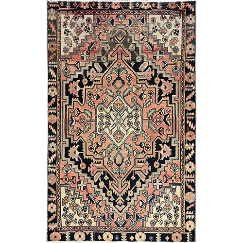 Tumbleweed Brown, Excellent Condition Vintage Persian Bakhtiari, Sides and Ends Secured, Professionally Cleaned, Evenly Worn Organic Wool, Distressed Sheared Low and Cropped Thin, Oriental Rug