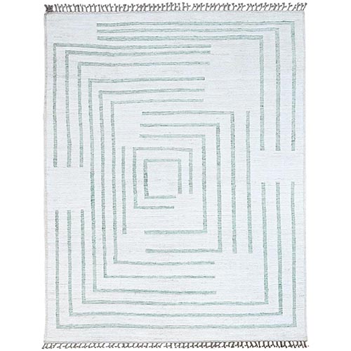 Chetwode Green, Soft And Vibrant Wool, Vegetable Dyes, Hand Knotted, Bousbaa Moroccan Design, Geometric Pattern, Oriental 