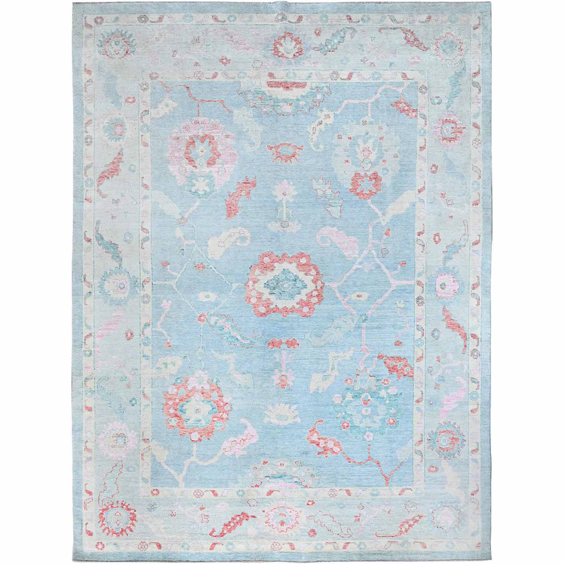 Oushak-And-Peshawar-Hand-Knotted-Rug-432515