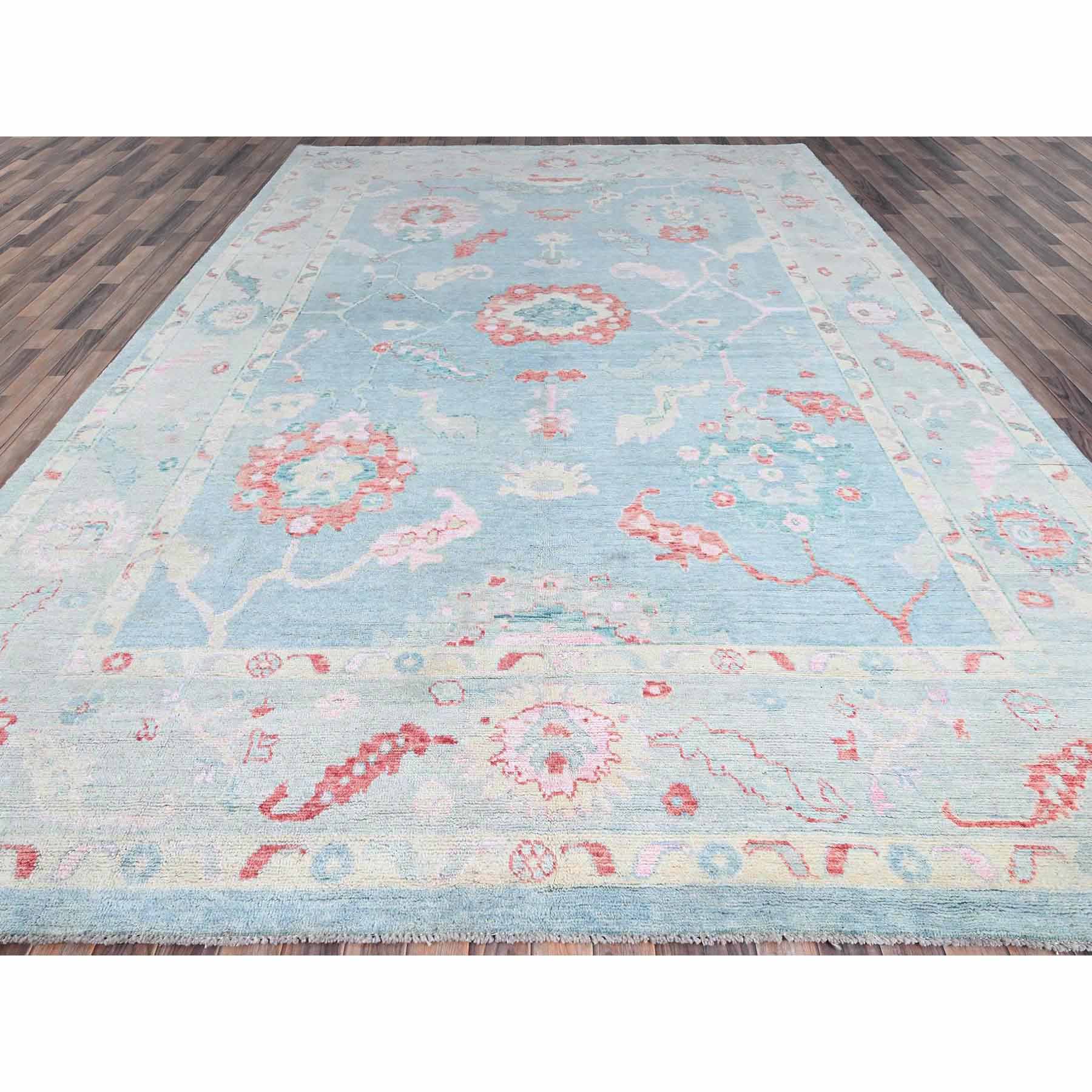 Oushak-And-Peshawar-Hand-Knotted-Rug-432515