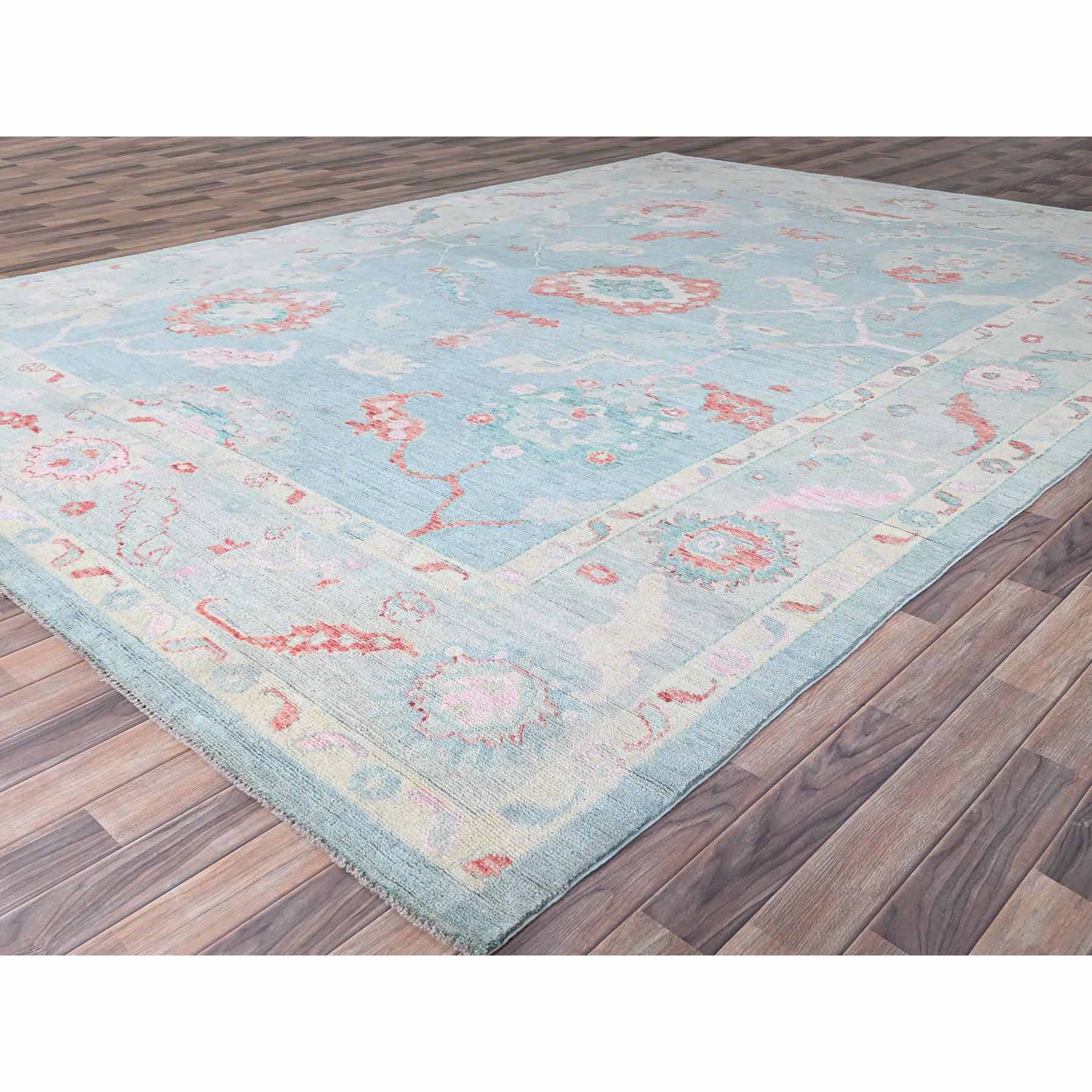 Oushak-And-Peshawar-Hand-Knotted-Rug-432515