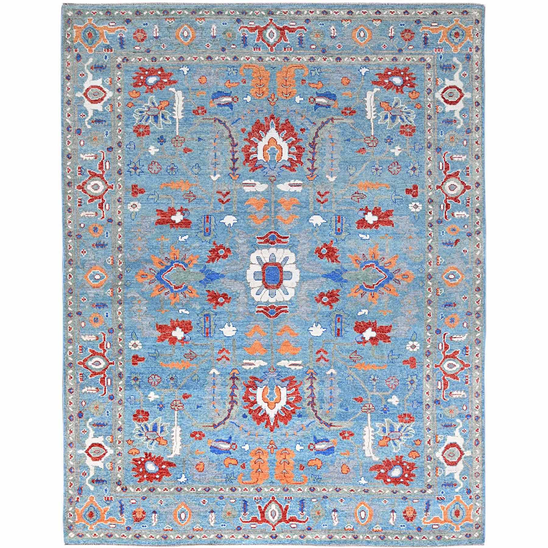 Oushak-And-Peshawar-Hand-Knotted-Rug-432525