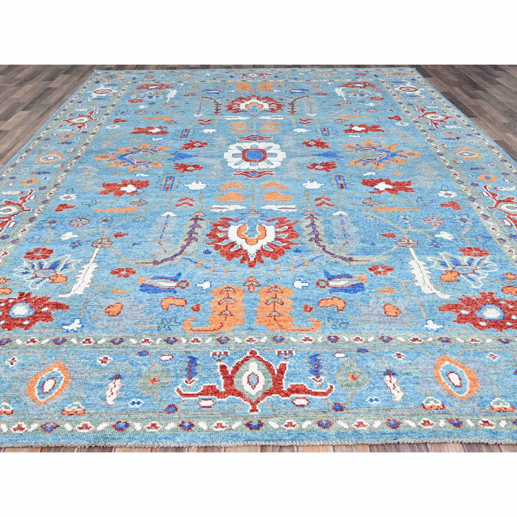 Oushak-And-Peshawar-Hand-Knotted-Rug-432525