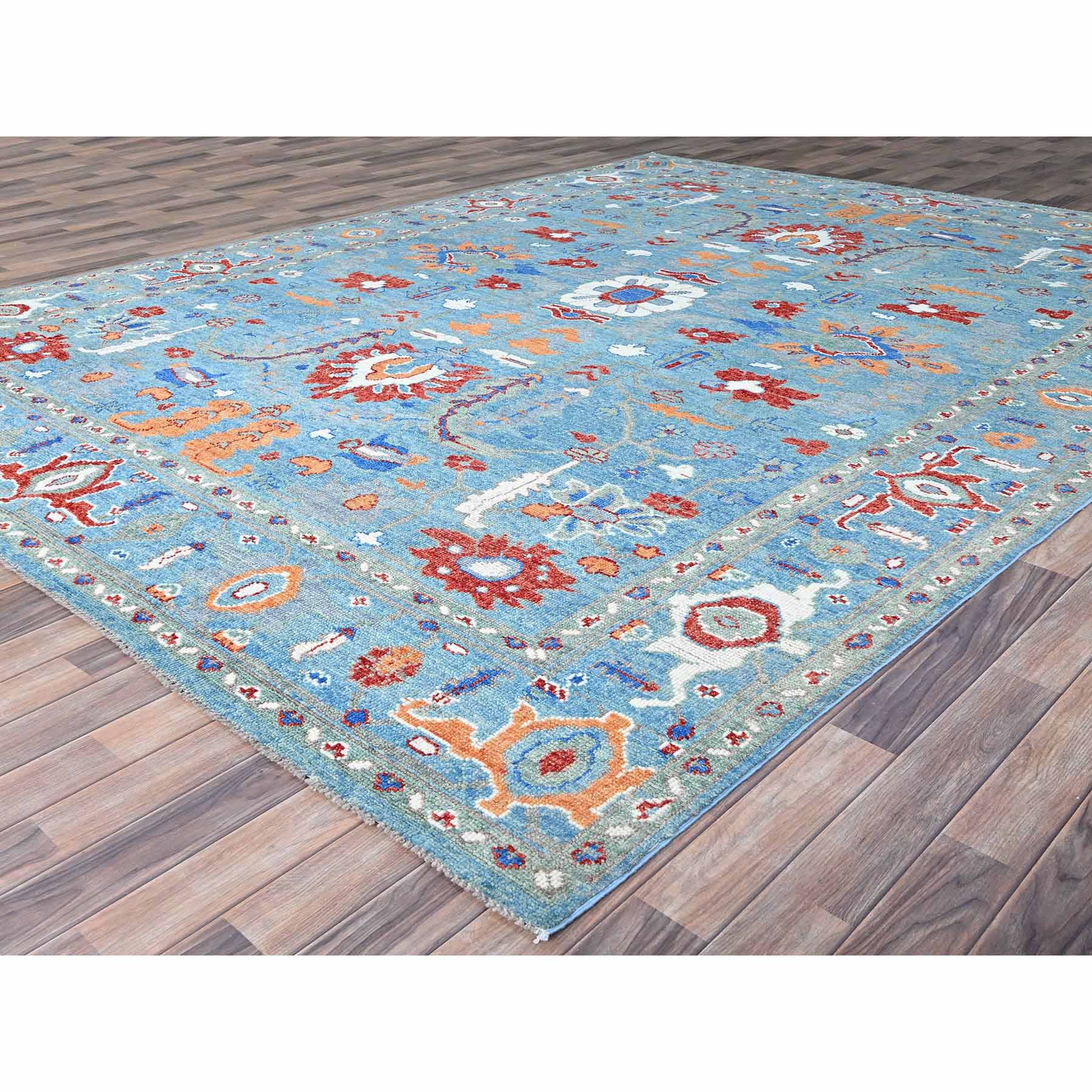 Oushak-And-Peshawar-Hand-Knotted-Rug-432525