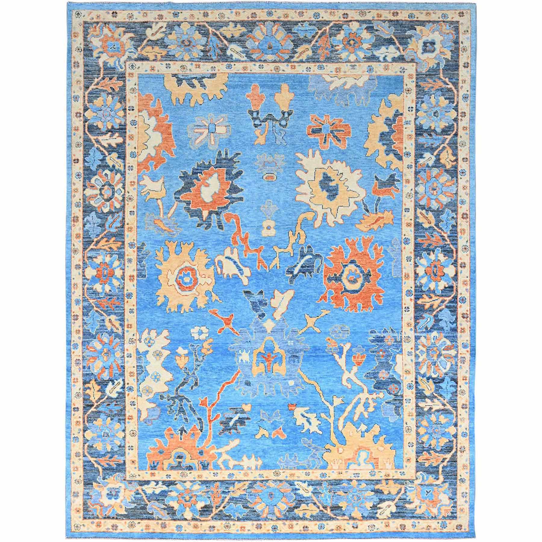 Oushak-And-Peshawar-Hand-Knotted-Rug-432530