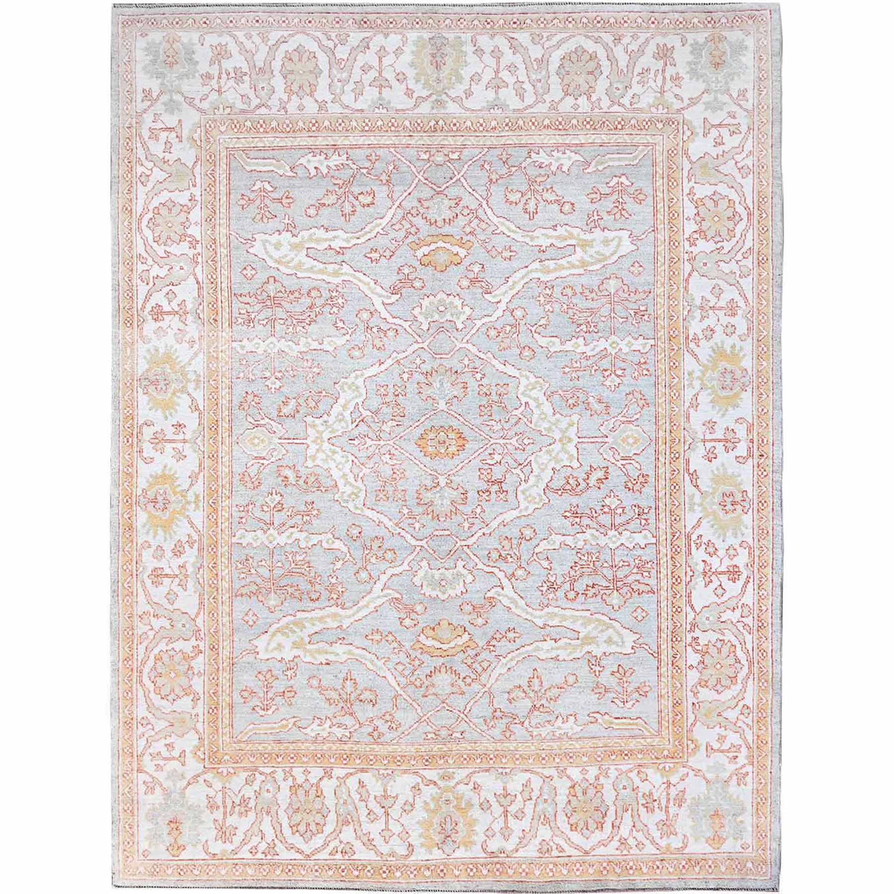 Oushak-And-Peshawar-Hand-Knotted-Rug-432540