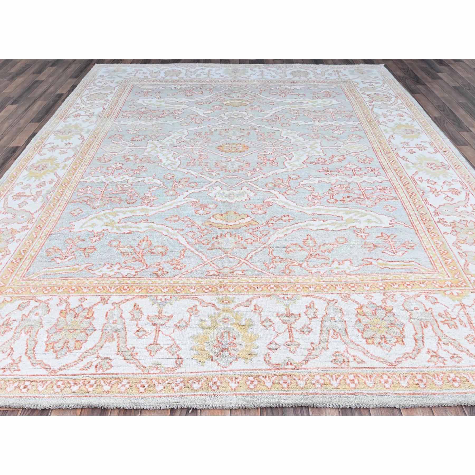 Oushak-And-Peshawar-Hand-Knotted-Rug-432540