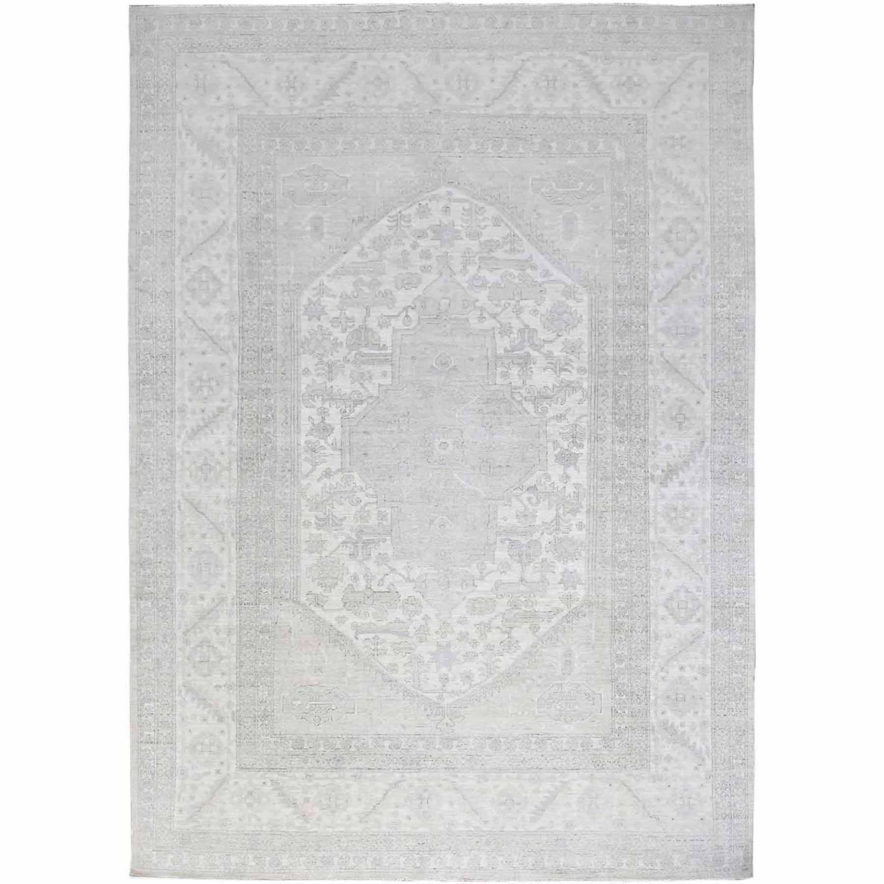 Oushak-And-Peshawar-Hand-Knotted-Rug-432555