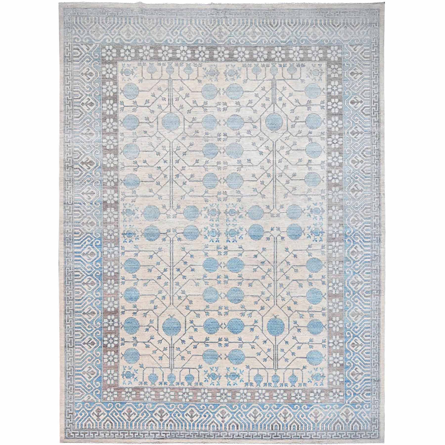 Oushak-And-Peshawar-Hand-Knotted-Rug-432590