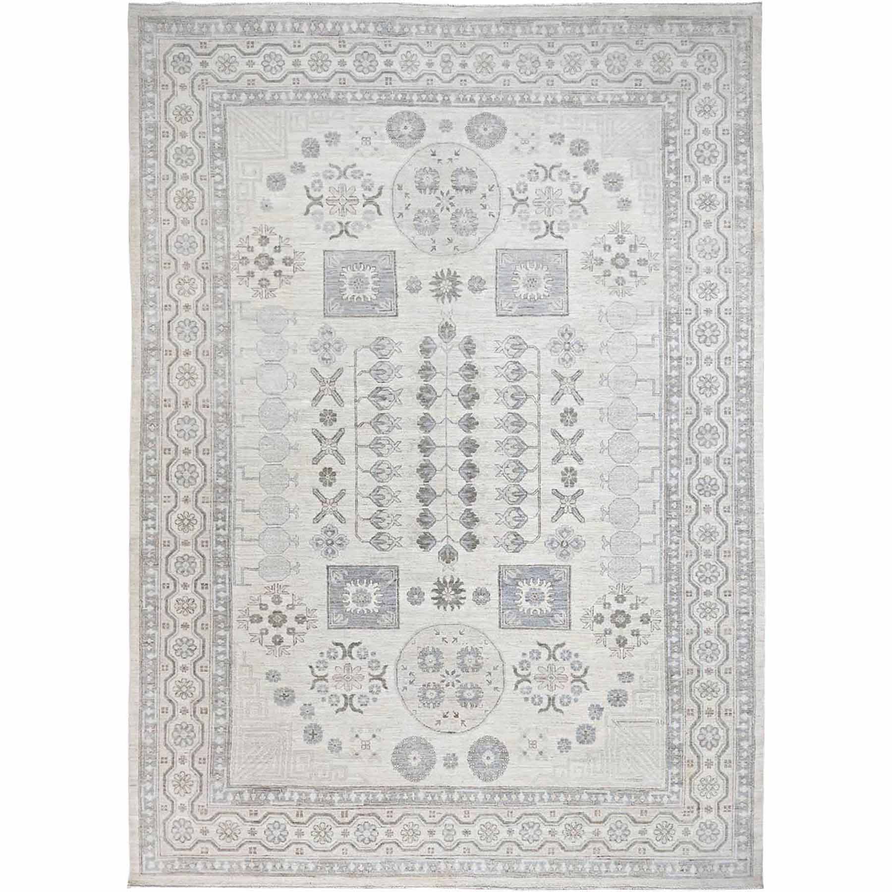 Oushak-And-Peshawar-Hand-Knotted-Rug-432605