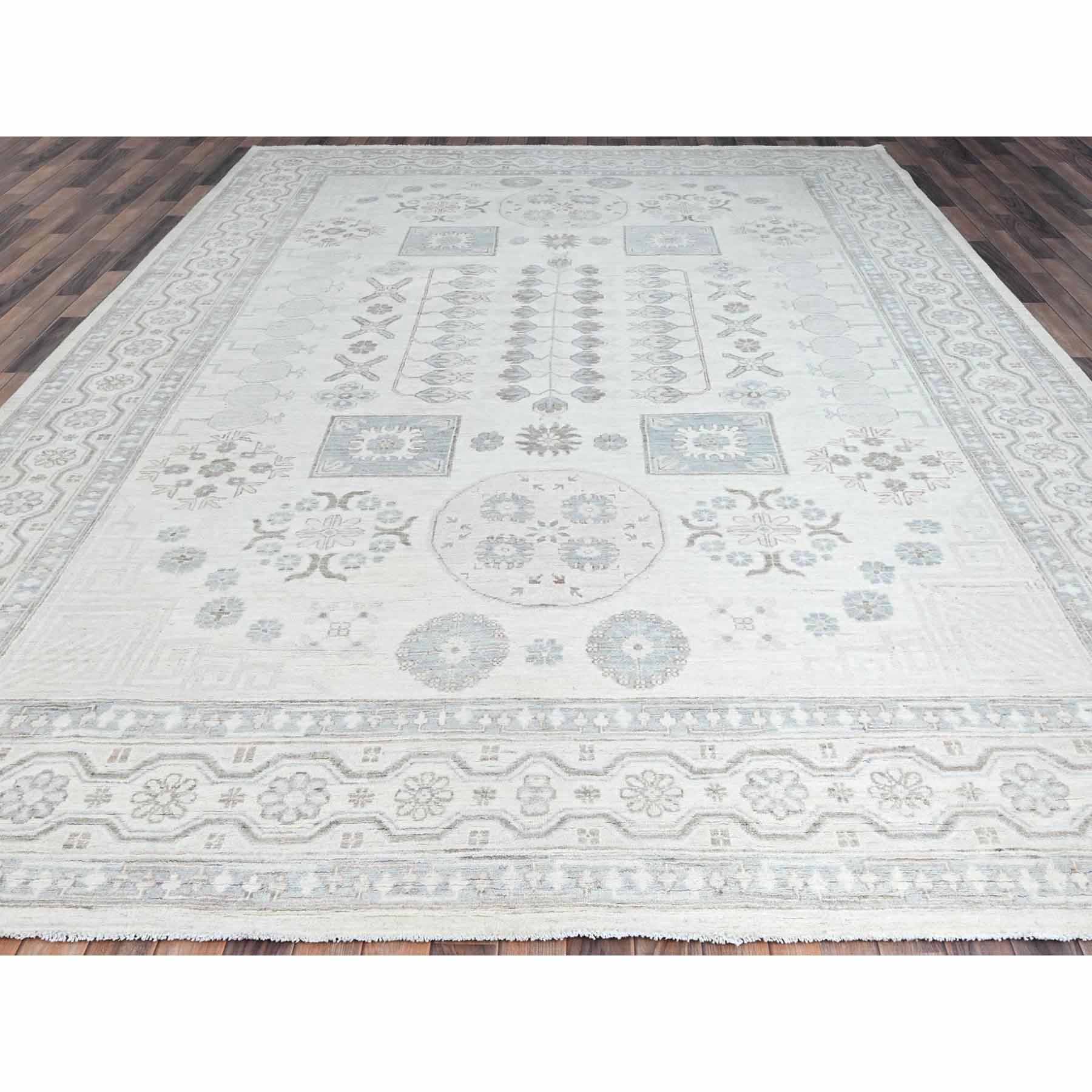 Oushak-And-Peshawar-Hand-Knotted-Rug-432605