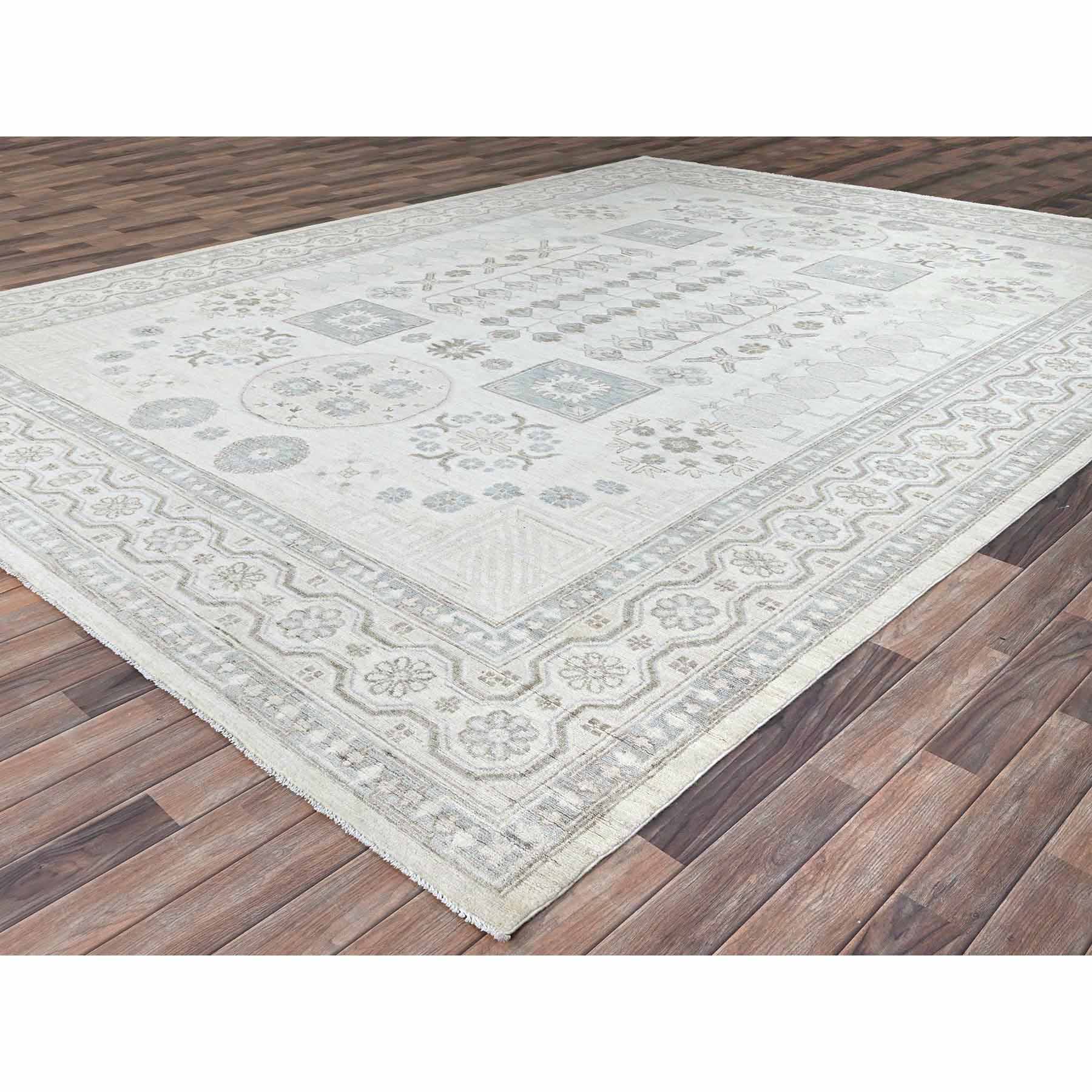 Oushak-And-Peshawar-Hand-Knotted-Rug-432605