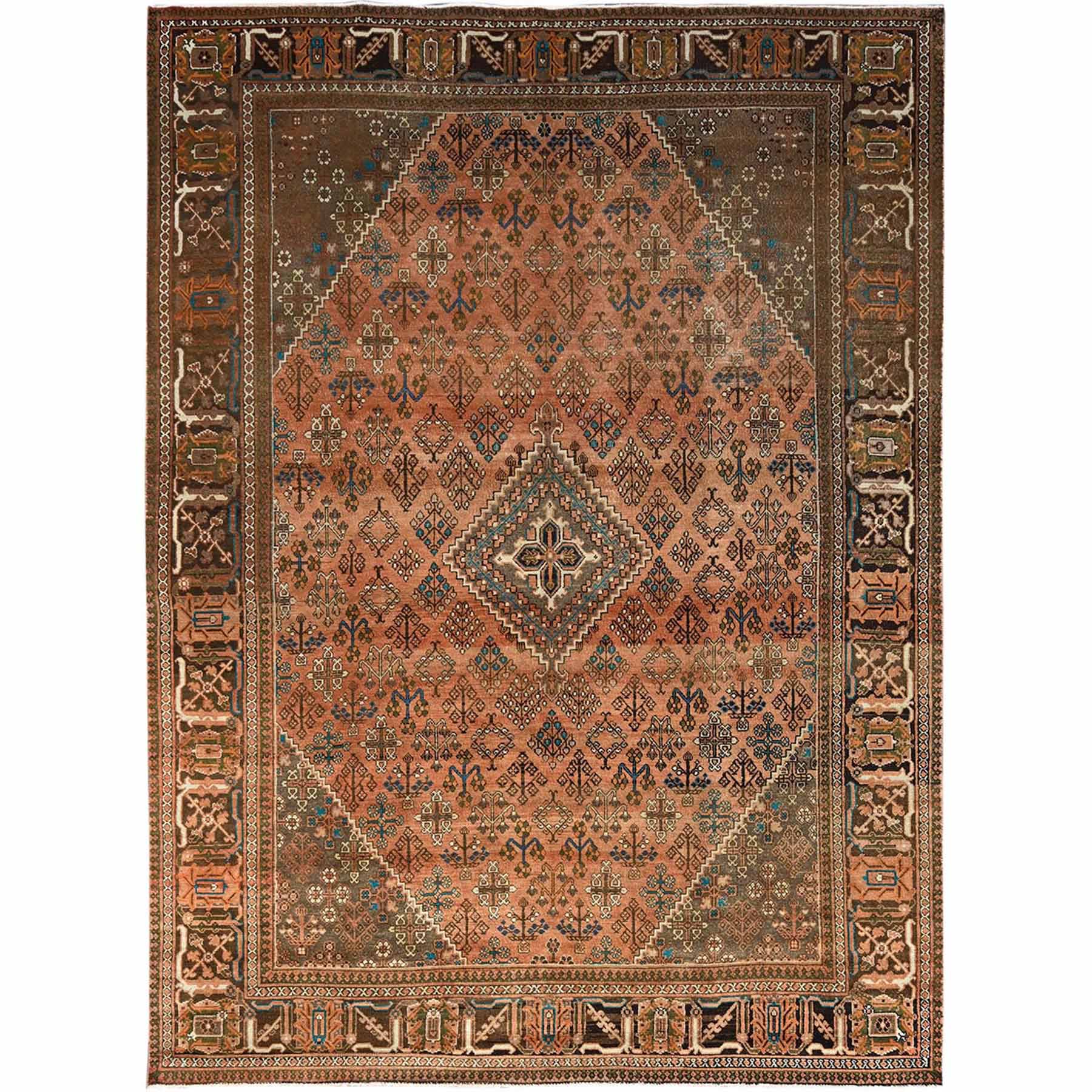 Overdyed-Vintage-Hand-Knotted-Rug-433095