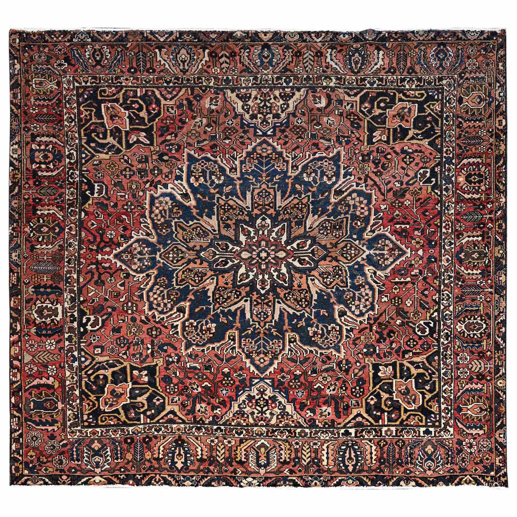 Overdyed-Vintage-Hand-Knotted-Rug-433105