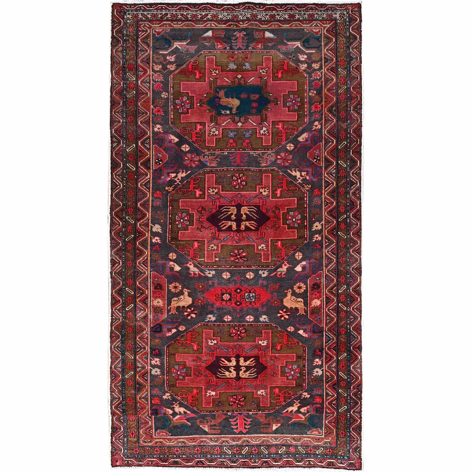 Overdyed-Vintage-Hand-Knotted-Rug-433340