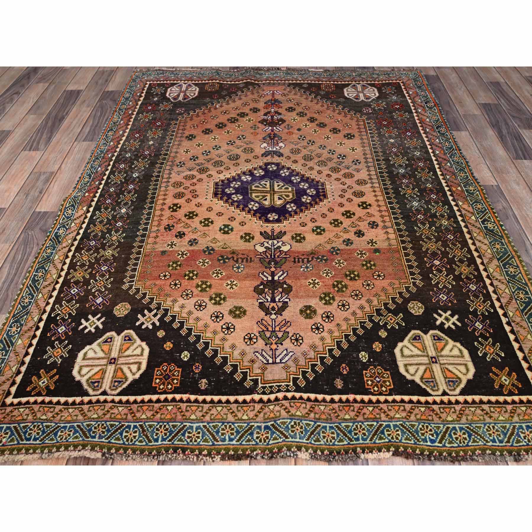 Overdyed-Vintage-Hand-Knotted-Rug-433345