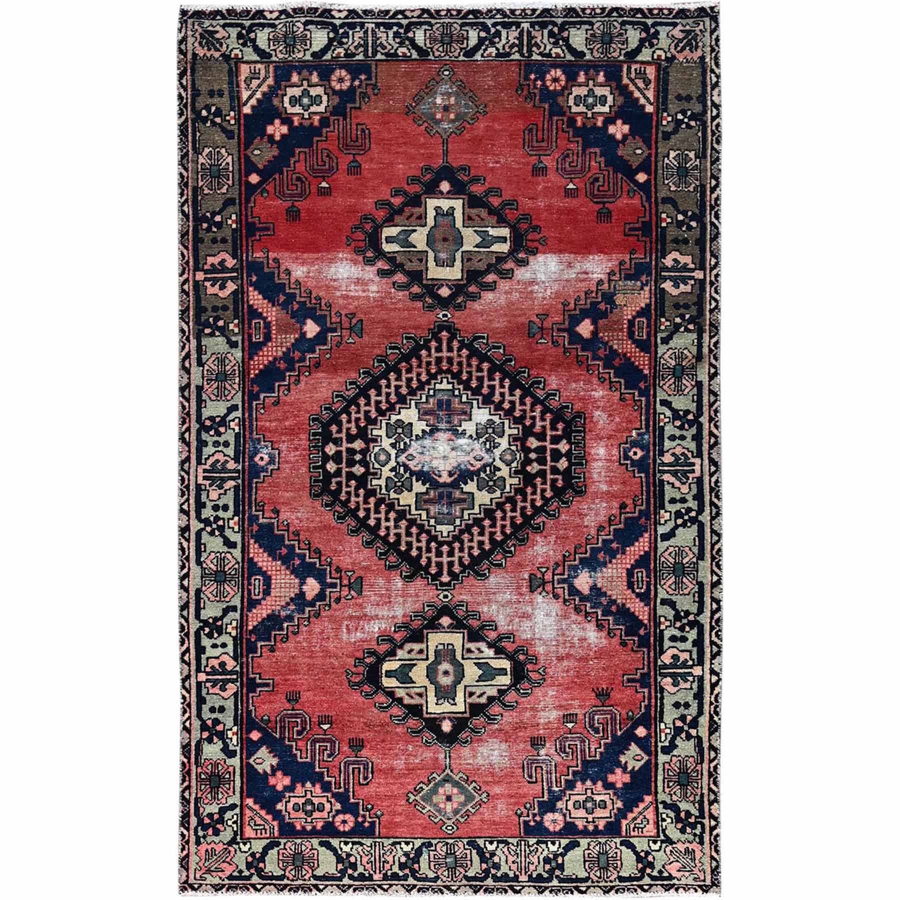 Overdyed-Vintage-Hand-Knotted-Rug-433360