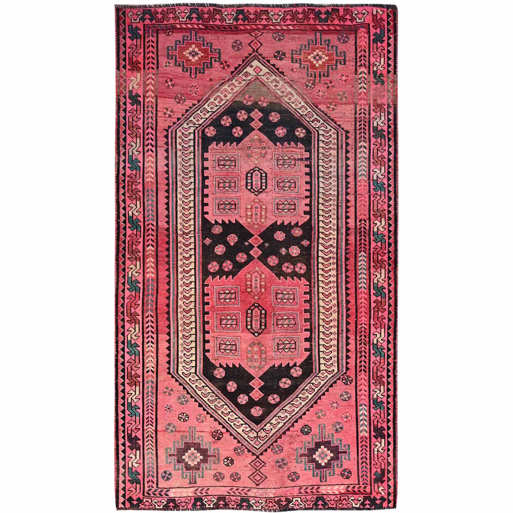 Overdyed-Vintage-Hand-Knotted-Rug-433365