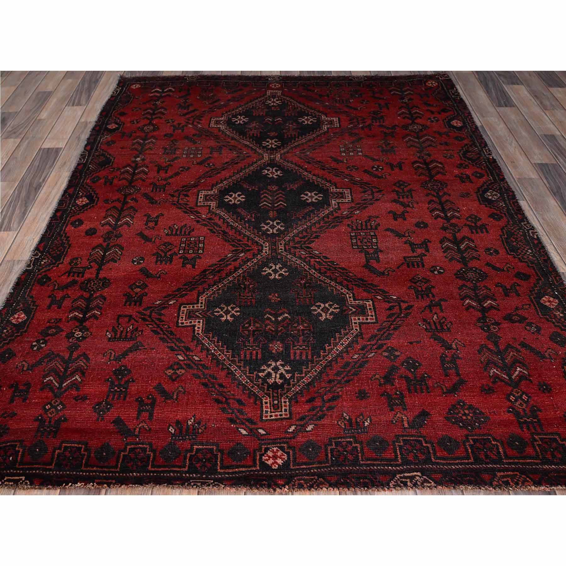 Overdyed-Vintage-Hand-Knotted-Rug-433380