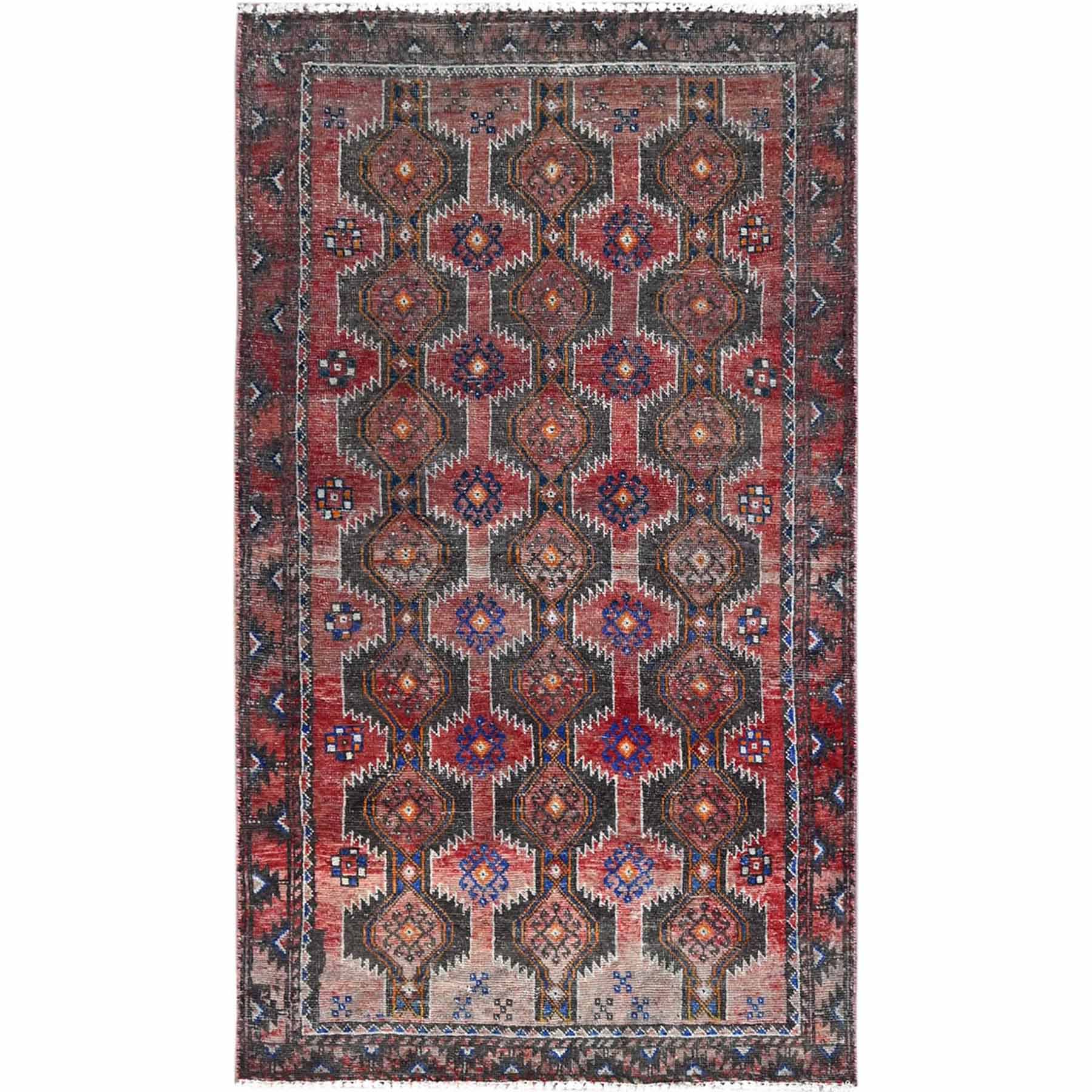 Overdyed-Vintage-Hand-Knotted-Rug-433405