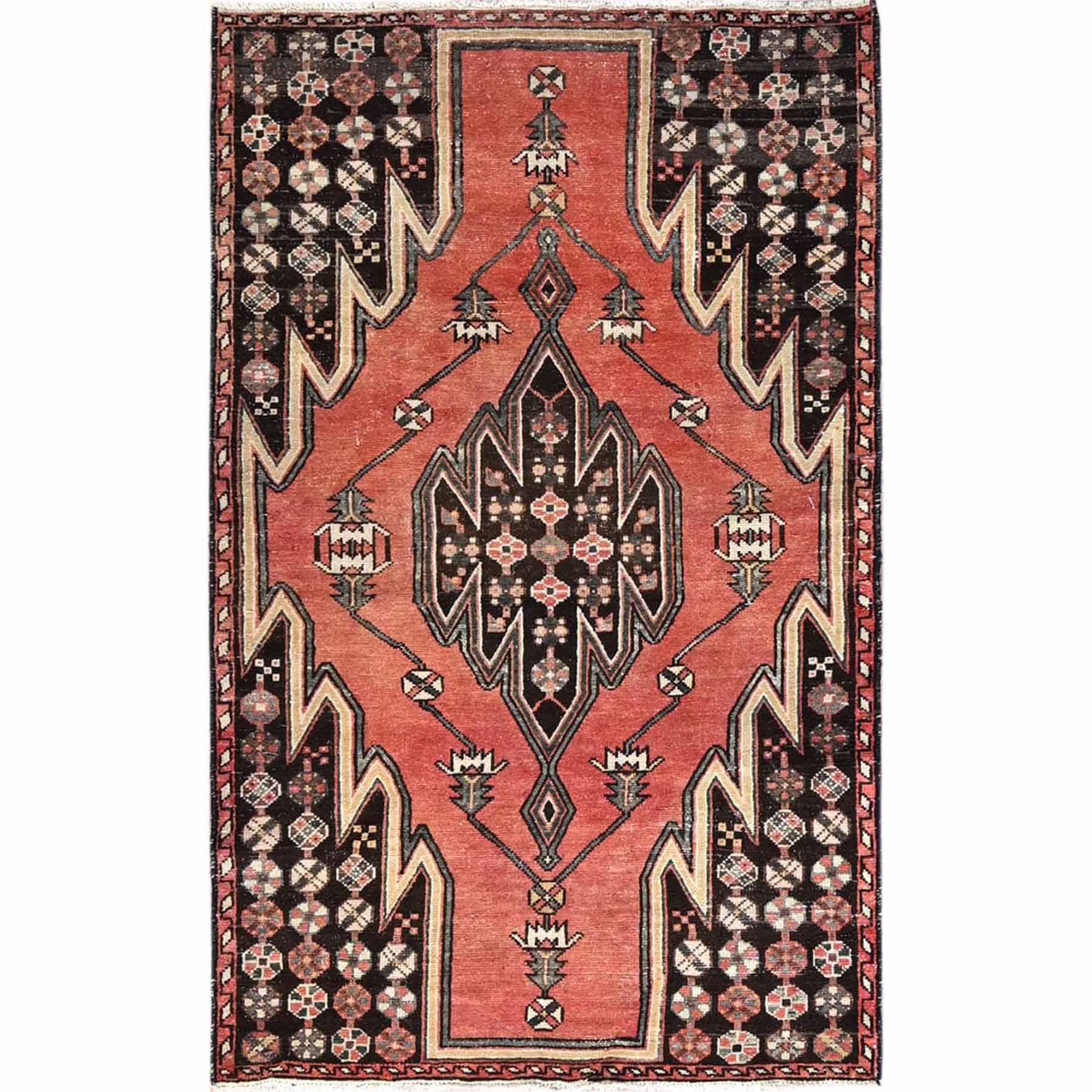 Overdyed-Vintage-Hand-Knotted-Rug-433445