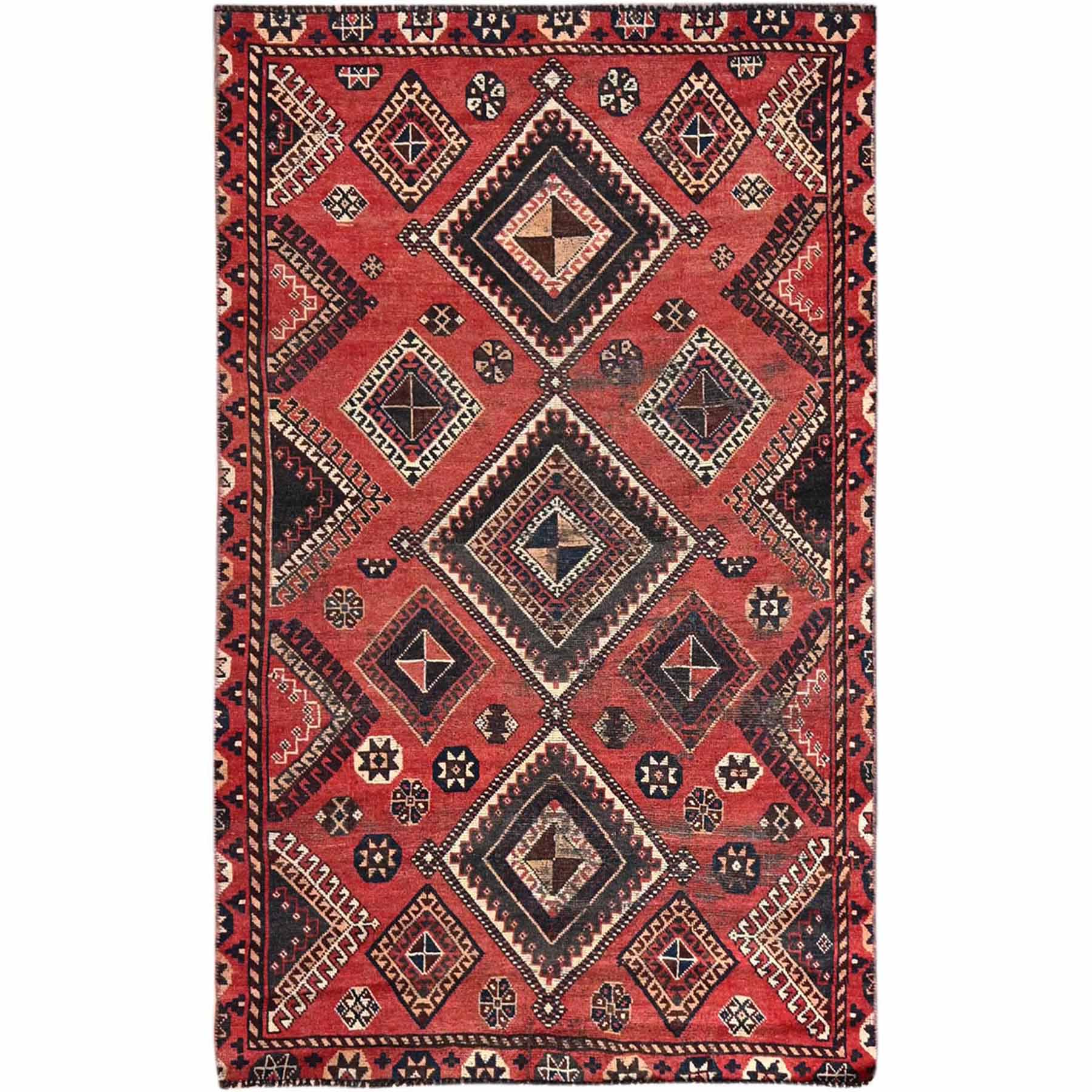 Overdyed-Vintage-Hand-Knotted-Rug-433450