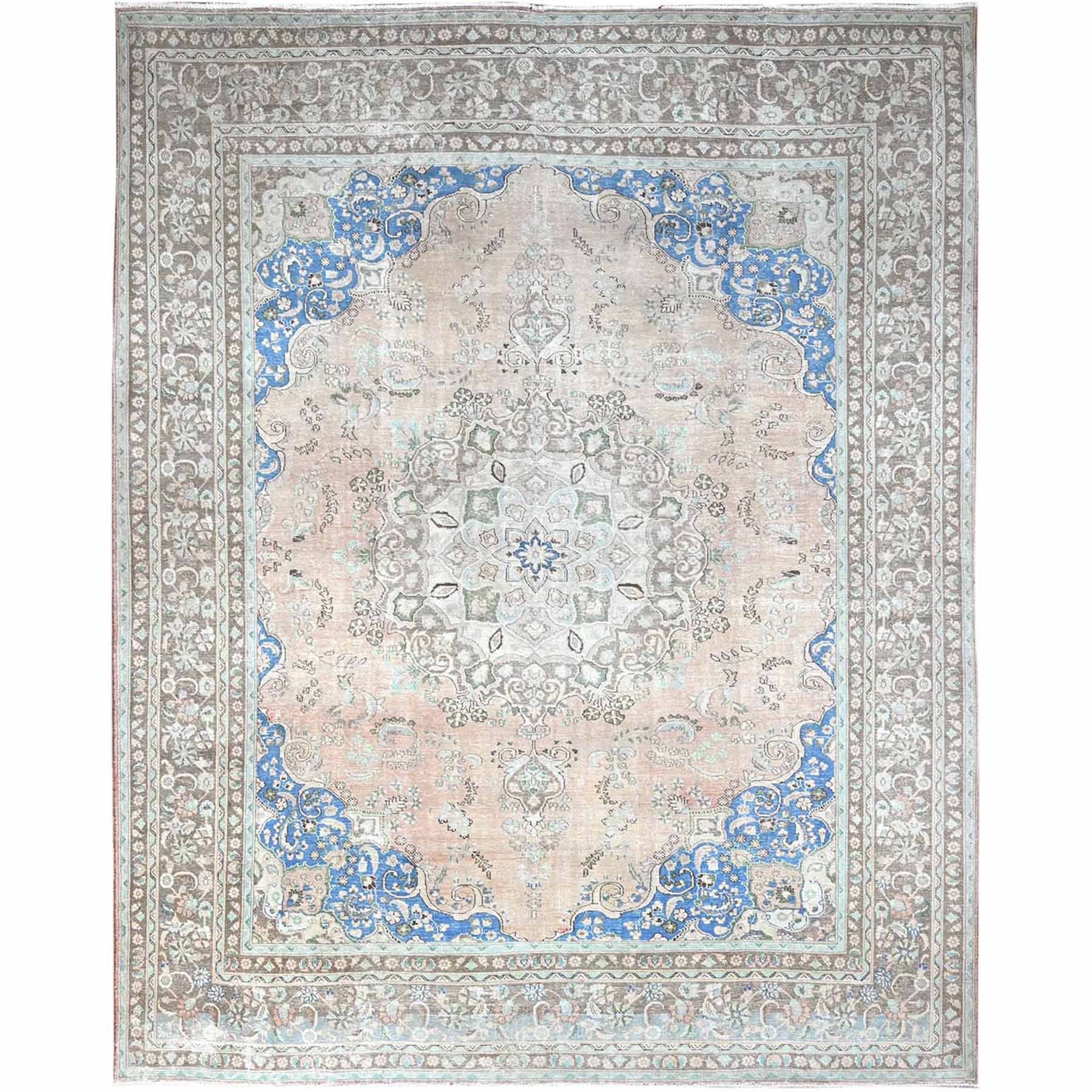 Overdyed-Vintage-Hand-Knotted-Rug-434605