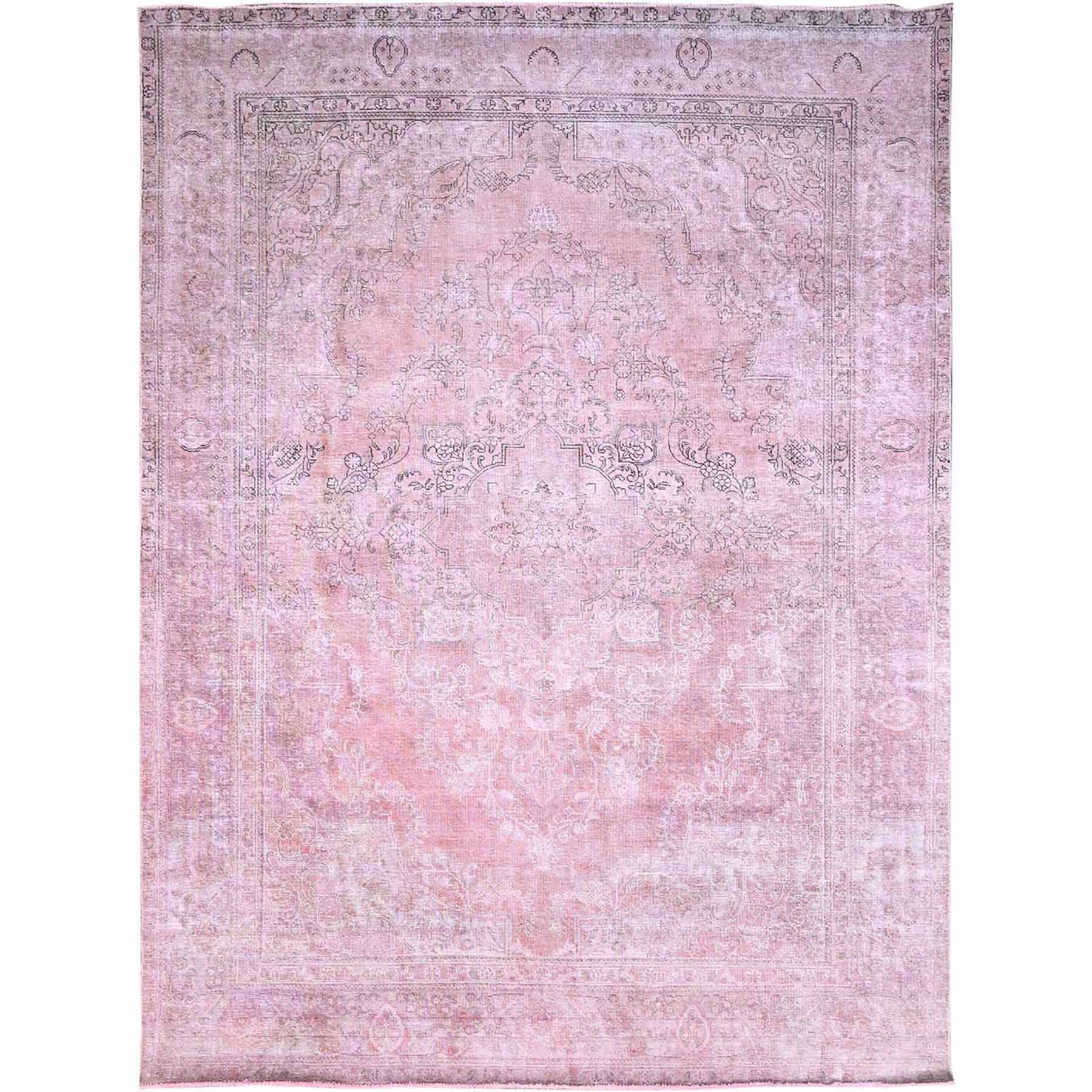 Overdyed-Vintage-Hand-Knotted-Rug-434650