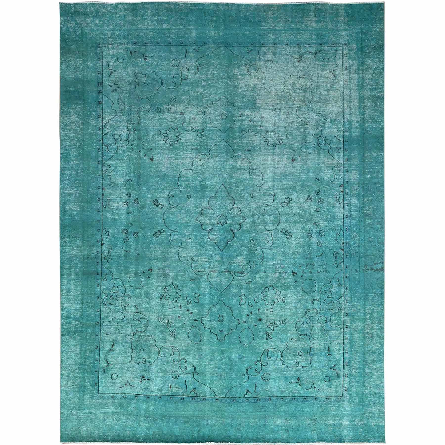 Overdyed-Vintage-Hand-Knotted-Rug-434660