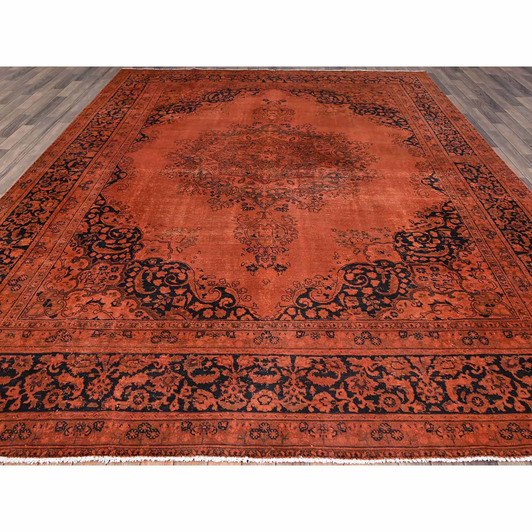 Overdyed-Vintage-Hand-Knotted-Rug-434670