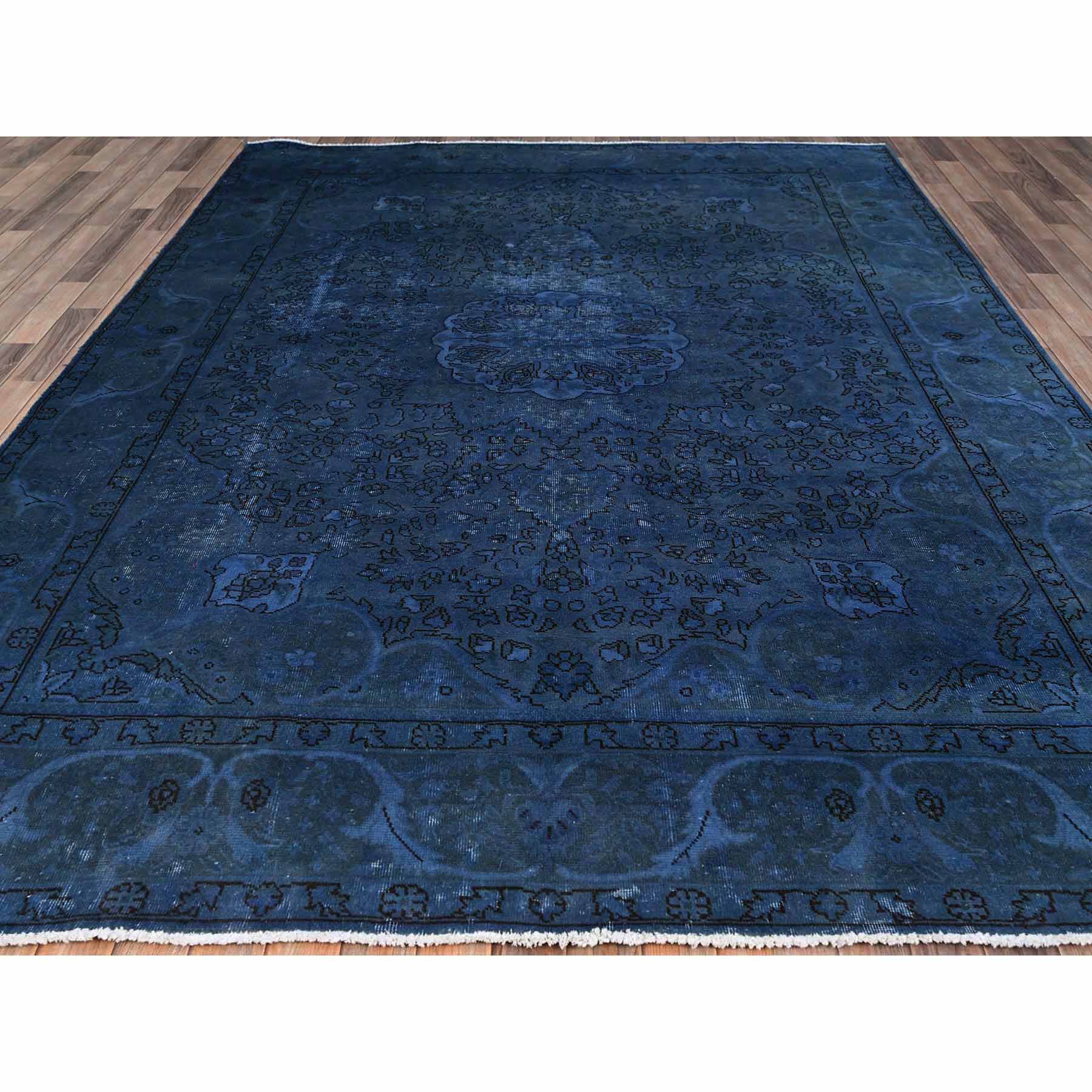 Overdyed-Vintage-Hand-Knotted-Rug-434705