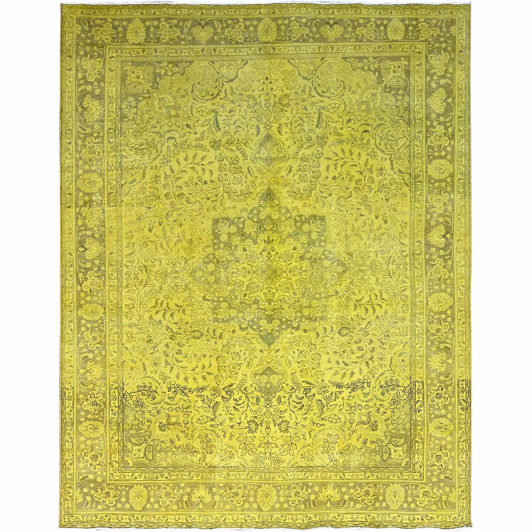 Overdyed-Vintage-Hand-Knotted-Rug-434710