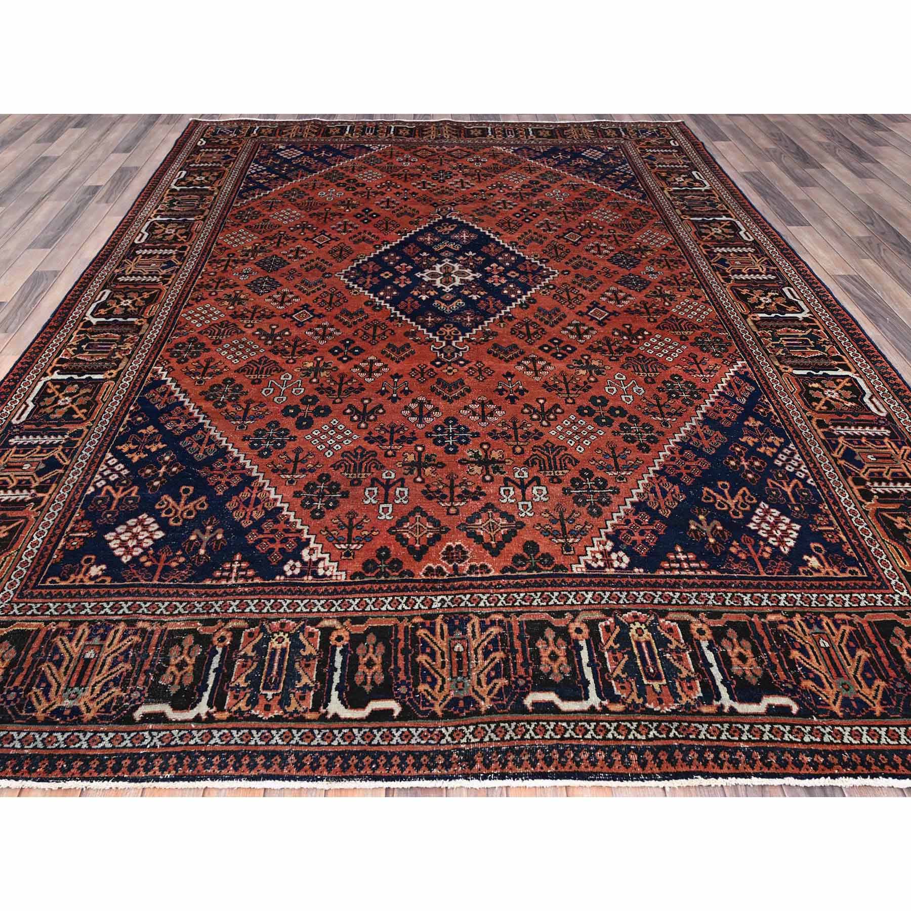 Overdyed-Vintage-Hand-Knotted-Rug-433075