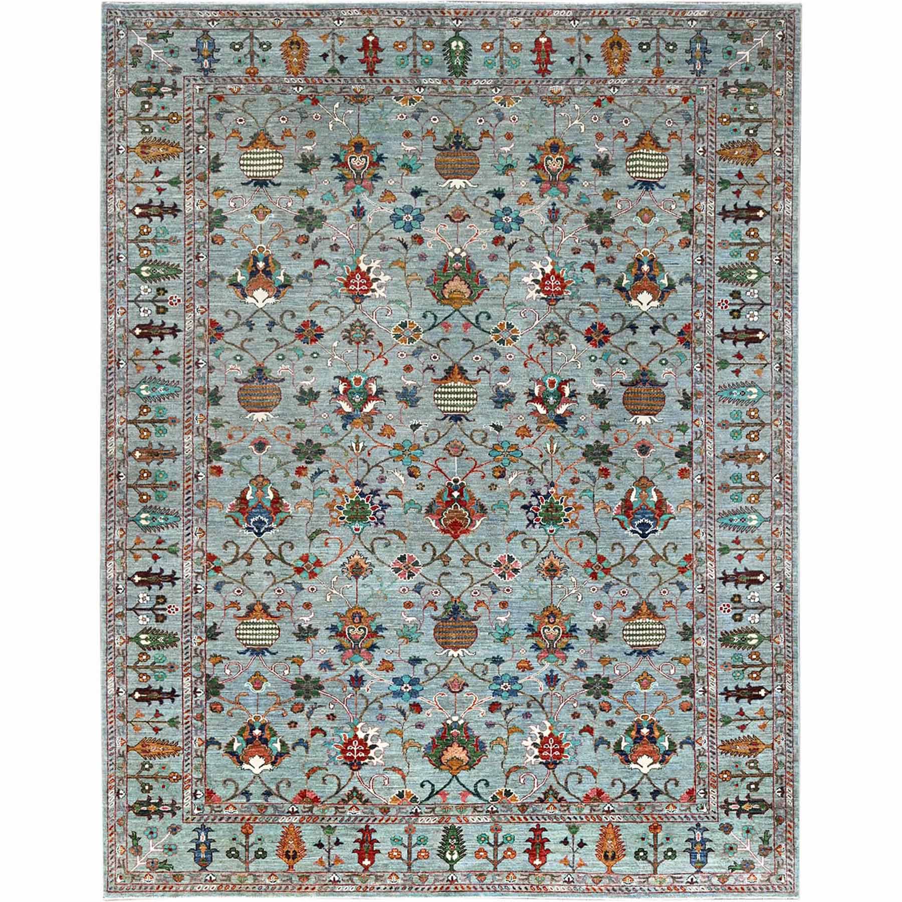 Tribal-Geometric-Hand-Knotted-Rug-433585