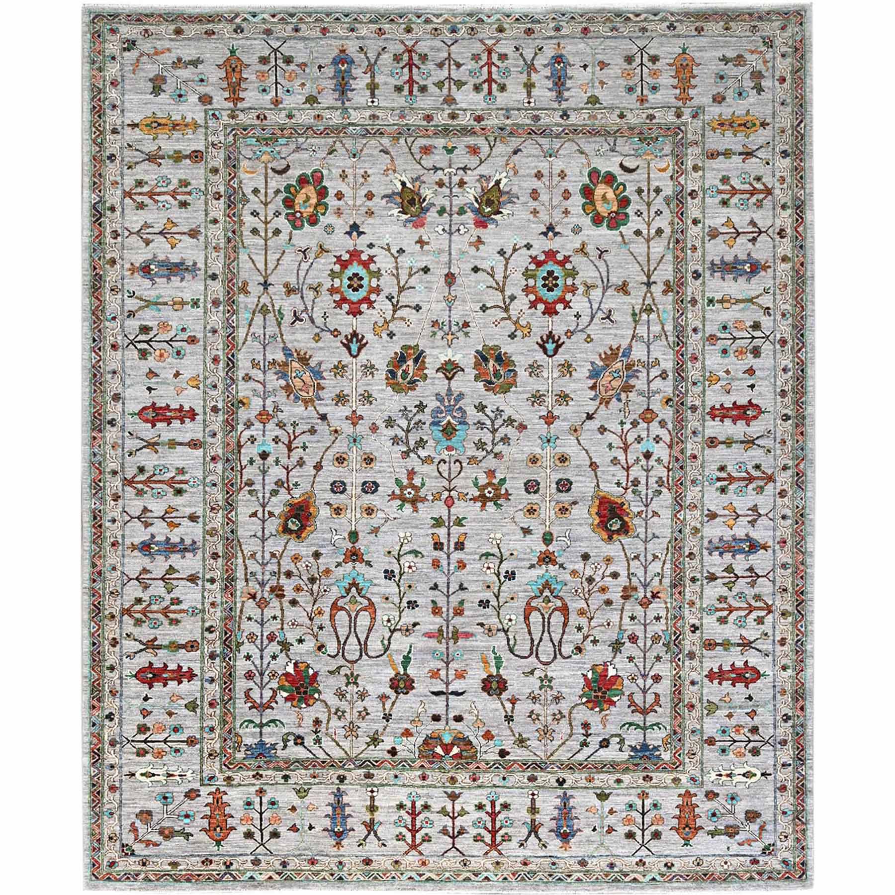 Tribal-Geometric-Hand-Knotted-Rug-433610